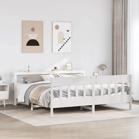 vidaXL Σκελετός Κρεβ. Χωρίς Στρώμα Λευκό 180x200 εκ Μασίφ Πεύκο