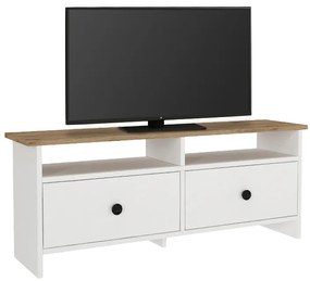 Έπιπλο τηλεόρασης Gradias Megapap χρώμα λευκό - sapphire oak 120x29,6x46,8εκ.