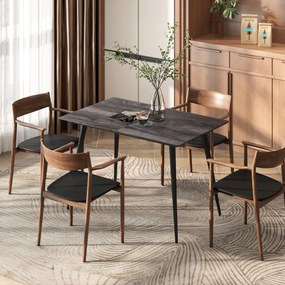 Επεκτεινόμενο τραπέζι τραπεζαρίας, επεκτεινόμενο τραπέζι για 6-8 άτομα, τραπέζι κουζίνας με συμπαγείς ατσάλινες βάσεις