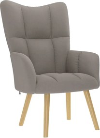 vidaXL Πολυθρόνα Relax Taupe Υφασμάτινη με Υποπόδιο