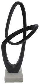 Διακοσμητικό Επιτραπέζιο Nordi 029005 19x13x50cm Black-White Αλουμίνιο,Πέτρα