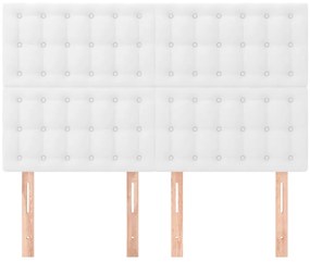 vidaXL Κεφαλάρια Κρεβατιού 4 τεμ. Λευκά 72x5x78/88 εκ. Συνθετικό Δέρμα