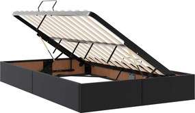 vidaXL Κρεβάτι Οθωμανικού Τύπου Μαύρο 120 x 200 cm Τεχνητό Δέρμα