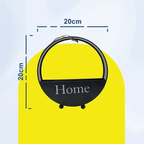 Μαύρο Μεταλλικό Ράφι Διάμετρος 20cm και Βάθος 6.5cm