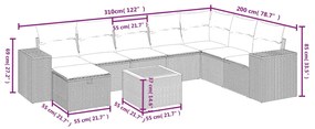 vidaXL Σαλόνι Κήπου Σετ 9 τεμ. Μπεζ Συνθετικό Ρατάν με Μαξιλάρια