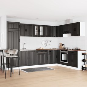 vidaXL Ντουλάπα Κουζίνας με πόρτα Lucca 2 pcs Μαύρο 80 x 46 x 81.5 εκ