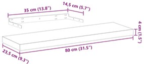 ΡΑΦΙΑ ΤΟΙΧΟΥ 4 ΤΕΜ. 80X23,5X4 ΕΚ. ΕΠΕΞΕΡΓΑΣΜΕΝΟ ΞΥΛΟ 4010693