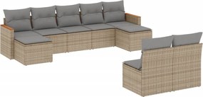 vidaXL Patio Sofa Set 9-θέσια Mix Beige