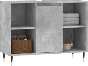 vidaXL Ντουλάπι Μπάνιου Γκρι Σκυροδέματος 80x33x60 εκ. Επεξ. Ξύλο