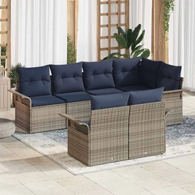 vidaXL Σετ Καναπέ Κήπου 7 τμχ. Γκρι συνθετικό ρατάν