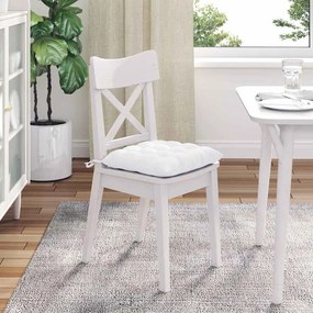 vidaXL Μαξιλάρια καθισμάτων 4 pcs Λευκό 40 x 40 x 6 cm ύφασμα