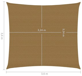 Πανί Σκίασης Taupe 3,6 x 3,6 μ. από HDPE 160 γρ./μ² - Μπεζ-Γκρι