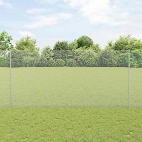 vidaXL Εξωτερική εξάγωνη περίφραξη με στήλη 10 x 1,5 m Ασημί Δίχτυ