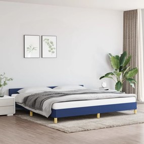 vidaXL Πλαίσιο Κρεβατιού με Κεφαλάρι Μπλε 200x200 εκ. Υφασμάτινο