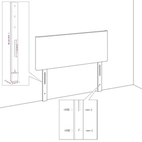 vidaXL Κεφαλάρια Μαύρα 200x5x78/88 εκ. Ύφασμα