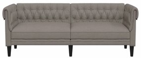 vidaXL Καναπές Τριθέσιος Chesterfield Taupe Υφασμάτινος
