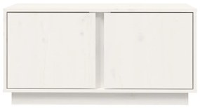 Έπιπλο Τηλεόρασης Λευκό 80x35x40,5 εκ. από Μασίφ Ξύλο Πεύκου - Λευκό