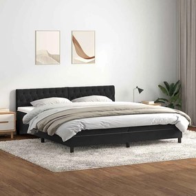 vidaXL Κρεβάτι Boxspring με Στρώμα Μαύρο 200x210 εκ. Βελούδινο