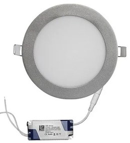 Φωτιστικό PL Χωνευτό 12W SMD Slim Ασημί 3000Κ 21-0121600 Lumen-21-0121600-Ασημί 21-0121600