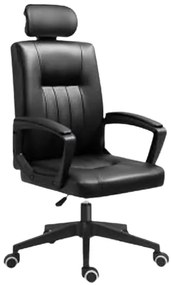 OEM Καρέκλα Γραφείου YT-015 Μαύρη Δερμάτινη