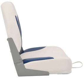 vidaXL Πτυσσόμενο Κάθισμα Σκάφους 1 Σετ με Μπλε-λευκό Μαξιλάρι