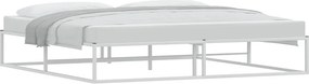 vidaXL Πλαίσιο κρεβατιού χωρίς στρώμα Λευκό 200x200 cm Μεταλλικό