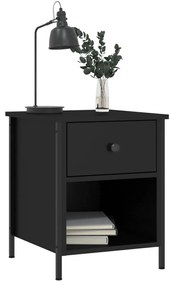 vidaXL Κομοδίνα 2 Τεμ. Μαύρα 40 x 42 x 50 εκ. από Επεξεργασμένο Ξύλο