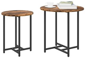vidaXL Σετ βοηθητικά τραπεζάκια 2 pcs Καπνιστή βελανιδιά και Μαύρο
