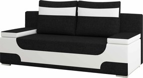 Καναπές - κρεβάτι Aria-Μαύρο - Λευκό - 200.00Χ92.00Χ90.00cm