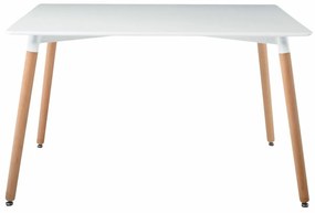 Τραπέζι Mesa 358, Ανοιχτό χρώμα ξύλου, Άσπρο, 73x80x120cm, 14 kg, Ινοσανίδες μέσης πυκνότητας, Ξύλο, Ξύλο: Οξιά | Epipla1.gr