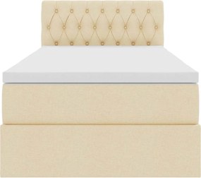 vidaXL Κρεβάτι με αποθηκευτικό χώρο και στρώμα Κρέμ 100 x 200 cm