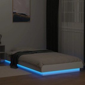 vidaXL Πλαίσιο Κρεβατιού με Φώτα LED Λευκό 100 x 200 εκ. Επεξεργ. Ξύλο