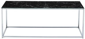 Τραπεζάκι σαλονιού Concept 55 204, Μαύρο, Ασημί, 45x60x120cm, Γυαλί, Γωνιακό | Epipla1.gr