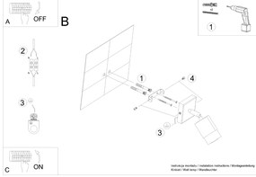 Sollux Φωτιστικό τοίχου Nero 1,ατσάλι,1xGU10/40w,μαύρο,χρυσό
