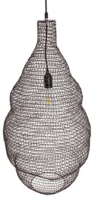 GloboStar® KENTUCKY 01896 Vintage Κρεμαστό Φωτιστικό Οροφής Μονόφωτο 1 x E27 AC220-240V IP20 - Φ40 x Υ70cm - Σκούρο Καφέ Μεταλλικό Πλέγμα - 5 Χρόνια Εγγύηση