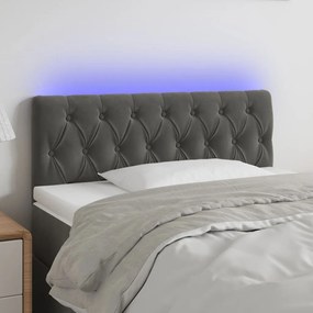 Κεφαλάρι Κρεβατιού LED Σκούρο Γκρι 100x7x78/88 εκ. Βελούδινο 3121991