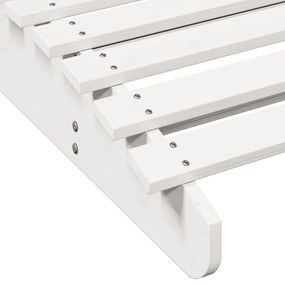 vidaXL Ξαπλώστρα Λευκό 205x60x31,5 εκ. από Μασίφ Ξύλο Πεύκου