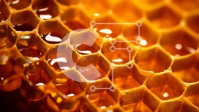 Σετ των 2 Intra Συλλεκτικό Ξύλινο Παζλ Plywood  4mm - Όμορφη εικόνα κηρήθρας με χρυσοκίτρινο μέλι Σε Ξύλινο Κουτί - Διαστάσεις: 10x10 cm – 25 κομμάτια