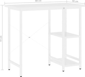 vidaXL Γραφείο Υπολογιστή Λευκό 80 x 40 x 72 εκ. από MDF και Μέταλλο
