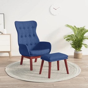 vidaXL Πολυθρόνα Relax Μπλε Υφασμάτινη με Υποπόδιο