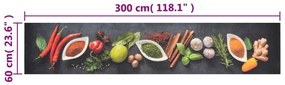 Χαλί Κουζίνας Πλενόμενο Σχέδιο Μπαχαρικά 60 x 300 εκ. Βελούδινο - Πολύχρωμο