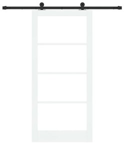 vidaXL Συρόμενη Πόρτα Χειροκίνητος Λευκό 93 x 202 cm Ξύλο και μέταλλο