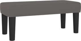 vidaXL Κρεβάτι Boxspring με Στρώμα Γκρι 90x200 εκ. από Συνθετικό Δέρμα