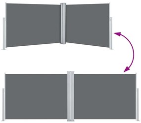 vidaXL Σκίαστρο Πλαϊνό Συρόμενο Ανθρακί 120 x 1000 εκ.