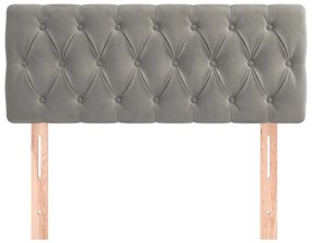Κεφαλάρι Κρεβατιού Ανοιχτό Γκρι 90x7x78/88 εκ. Βελούδινο - Γκρι