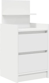 vidaXL Κομοδίνα με 2 συρτάρια 2 τεμάχια Λευκό 38x34x80 εκ.