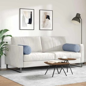vidaXL Μαξιλάρια Στήριγμα 2 pcs Μπλε Ø 25 x 70 cm Υφασμάτινο Κορντουρά