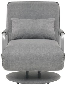 vidaXL Πολυθρόνα Κρεβάτι Περιστρεφόμενη Ανοιχτό Γκρι Υφασμάτινη