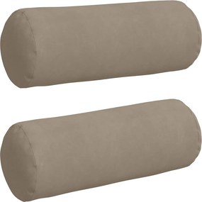 vidaXL Μαξιλάρια Στήριγμα 2 pcs Taupe Ø 25 x 70 cm Ύφασμα Μικροΐνας