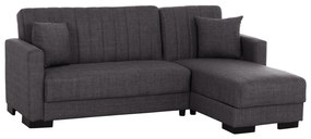 ΚΑΝΑΠΕΣ ΚΡΕΒΑΤΙ GHUFRAN ΓΩΝΙΑ ΑΝΑΣΤΡΕΨΙΜΗ ΓΚΡΙ ΜΕ ΑΠΟΘΗΚΕΤΙΚΟ ΧΩΡΟ HM3244.03 202x140x78Yεκ.